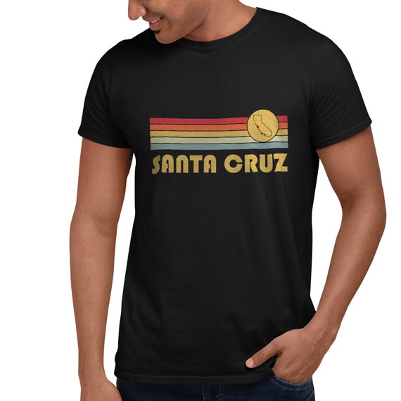 Santa Cruz, California Retro T Shirt, Wicked 70s 80s Style Santa