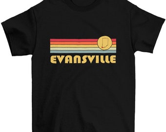 Evansville, Indiana Retro T Shirt, Wicked 70s 80s Style Evansville Indiana IN Shirt, Vintage Inspired