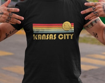 Kansas City, Missouri Camiseta retro, Wicked 70s 80s Style Kansas City Missouri MO Camisa, Inspiración vintage