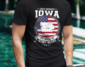 Des Moines Iowa Det är där min historia börjar, Des Moines IA-flagga