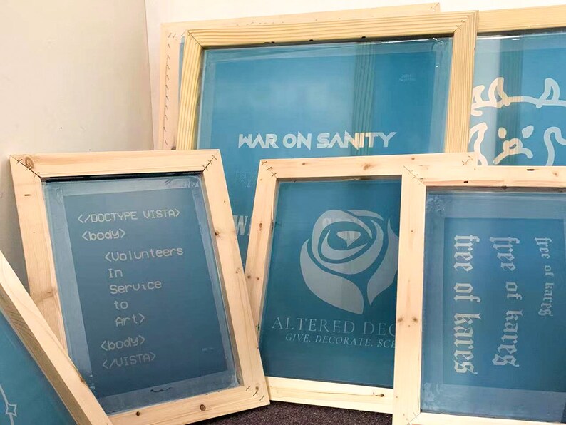 DIY Silk Screen Printing Preburned Silk Screen Custom Screen Etsy