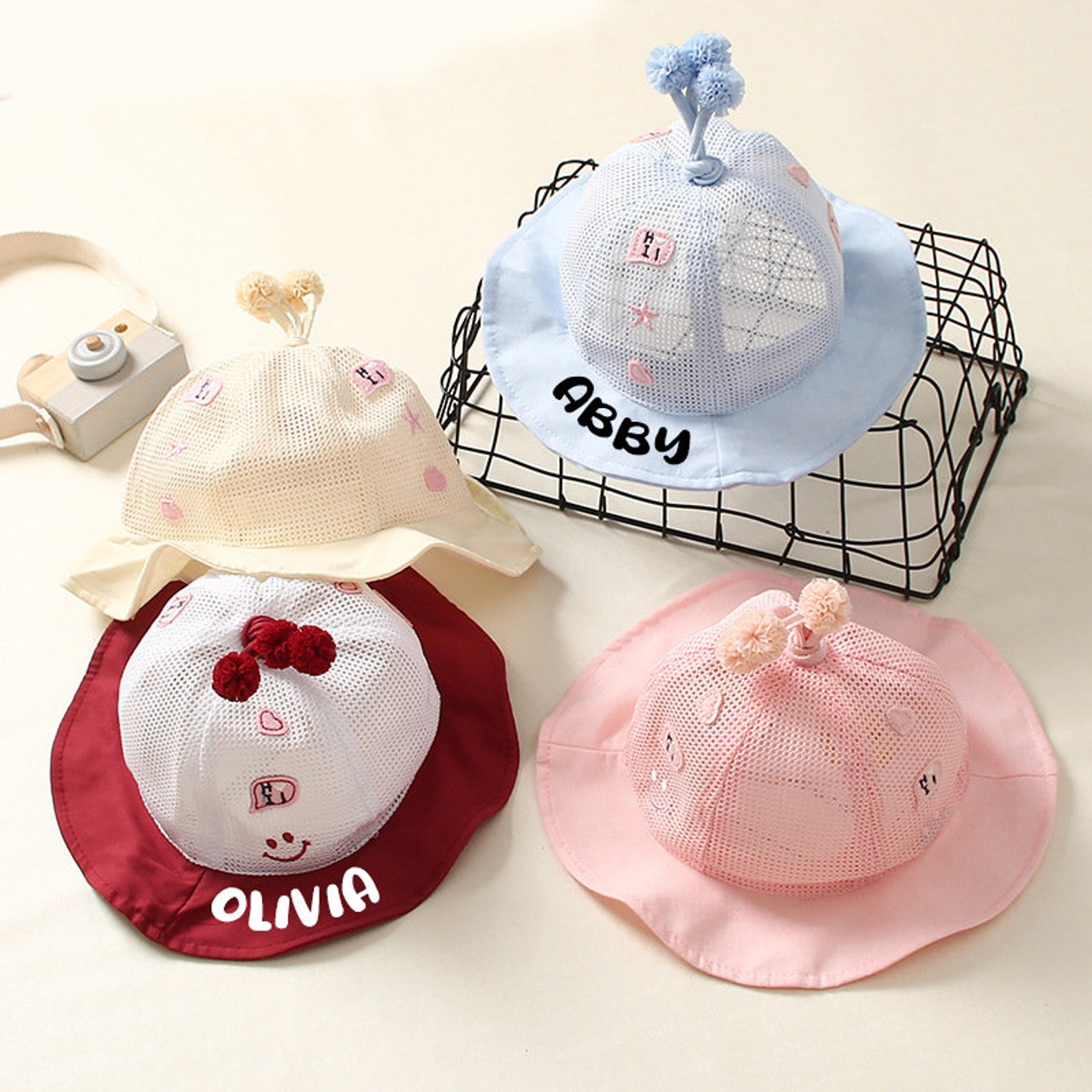 Personalized Baby Bucket Hats Monogrammed Baby Bucket Hats Etsy