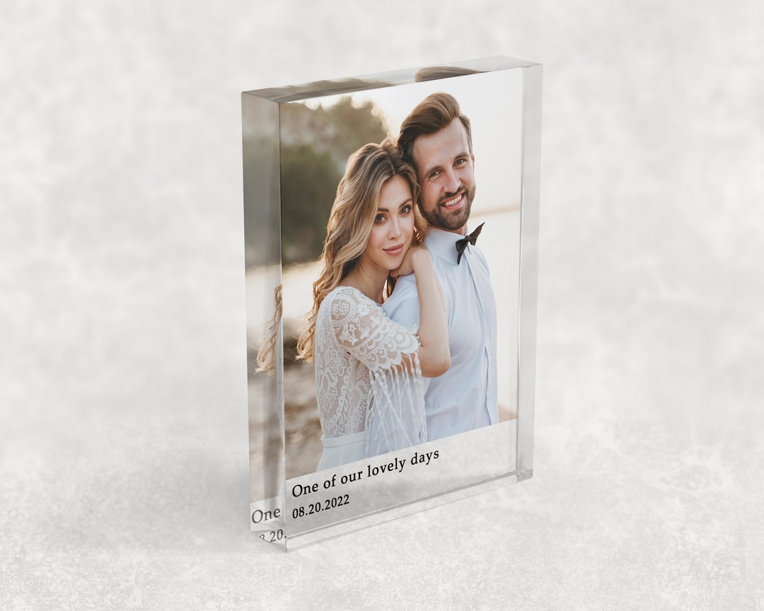 Acrylic Glass Photo Frame Block Custom Acrylic Block Photo Etsy