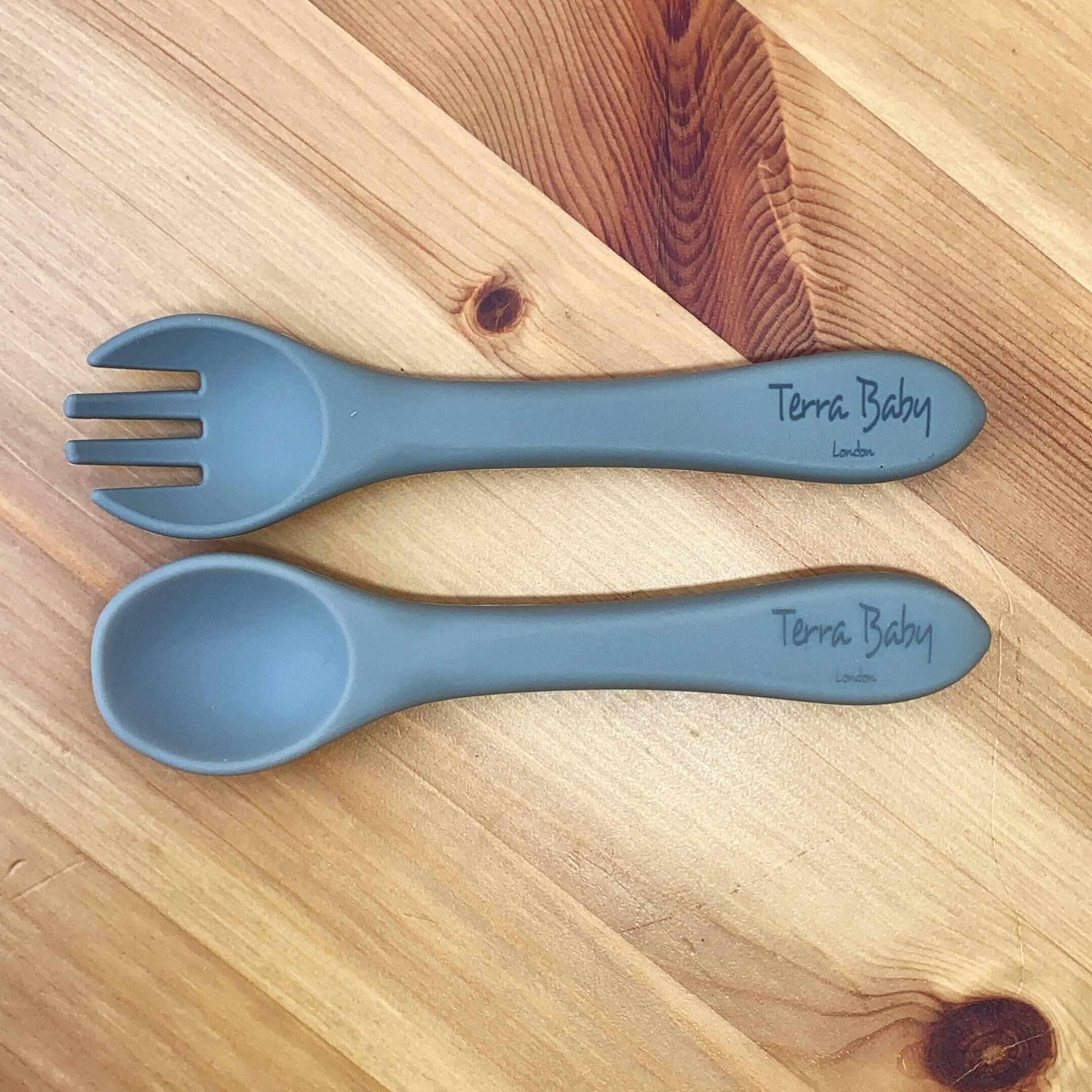 4 Piece Silicone Baby & Kids Tableware Set Bowl Cup Fork Etsy