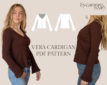 Vera Cardigan | Sewing Pattern | PDF Pattern | Slim Fit Cardigan Pattern