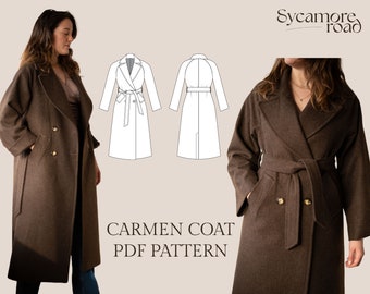 Carmen Coat | Raglan Coat Pattern | PDF sewing pattern | Oversized Raglan Coat