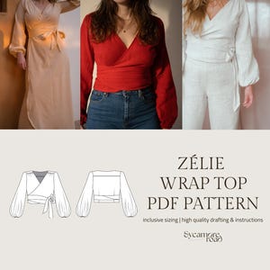 Zélie  Wrap Top Pattern | Wrap Dress | Wrap top PDF Pattern