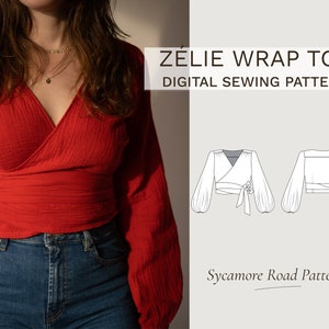 Zélie  Wrap Top Pattern | Wrap Dress | Wrap top PDF Pattern