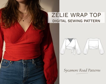 Zélie  Wrap Top Pattern | Wrap Dress | Wrap top PDF Pattern