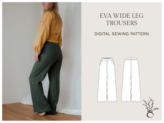 Eva Wide Leg PDF Trousers Pattern Linen 
