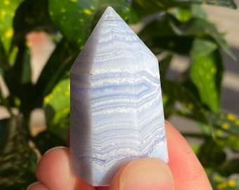Blue Lace Agate Tower, Blue Lace Agate, Blue Lace Agate Collectible Tower, Blue Lace Agate Crystal Tower, Blue Lace Agate Crystals