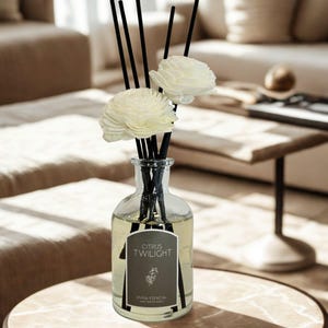 Citrus Twilight Diffuser with Sola Flowers, Luxury Citrus Home Fragrance Gift, Refreshing Mango Grapefruit Scent