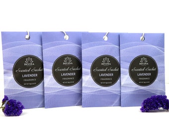 Lavender Sachets | Moth Repellent  | Drawers and closets  | 4-Pack 6-Pack 8-Pack | Aroma Bead |