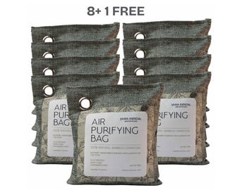 Charcoal Odor Absorber | Bamboo Charcoal Air Purifier for Closet & Home | Natural Deodorizer | 8+1 Free or 4 Pack