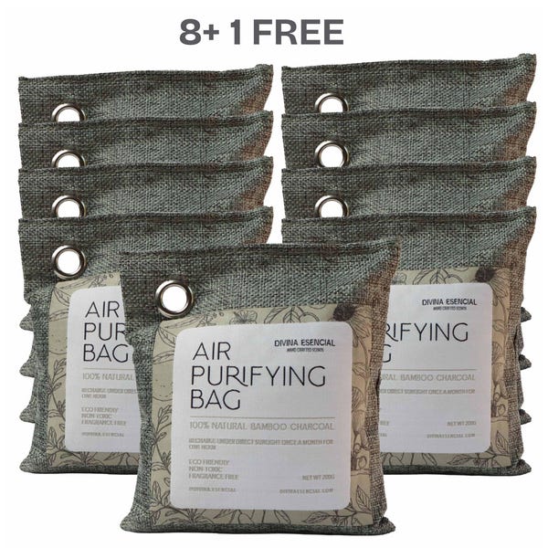 Sachets de charbon de bois Home Sweet Home – Éliminateur d'odeurs (200 g, 8+1 GRATUITS ou paquet de 4)