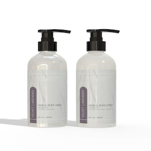 Hand and Body Wash | Lotion Duo Set | 13oz | Includes Reusable Canvas Bag | Multiple Scents Available