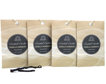 Vanilla Sachets | Moth Repellent  | Drawers and closets  | 4-Pack 6-Pack 8-Pack | Aroma Bead |