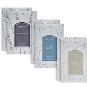 Assorted Scented Sachets Set of 6 with Canvas Bag | Lavender, Ocean Breeze, Fresh Linen & More | Closet and Drawer Fresheners