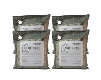 Home Sweet Home Bamboo Charcoal Air Purifying Bag (4 or 8+ 1 FREE Pack) | Odor Eliminators for Home Pets, Car, Closet, Shoes | 200g