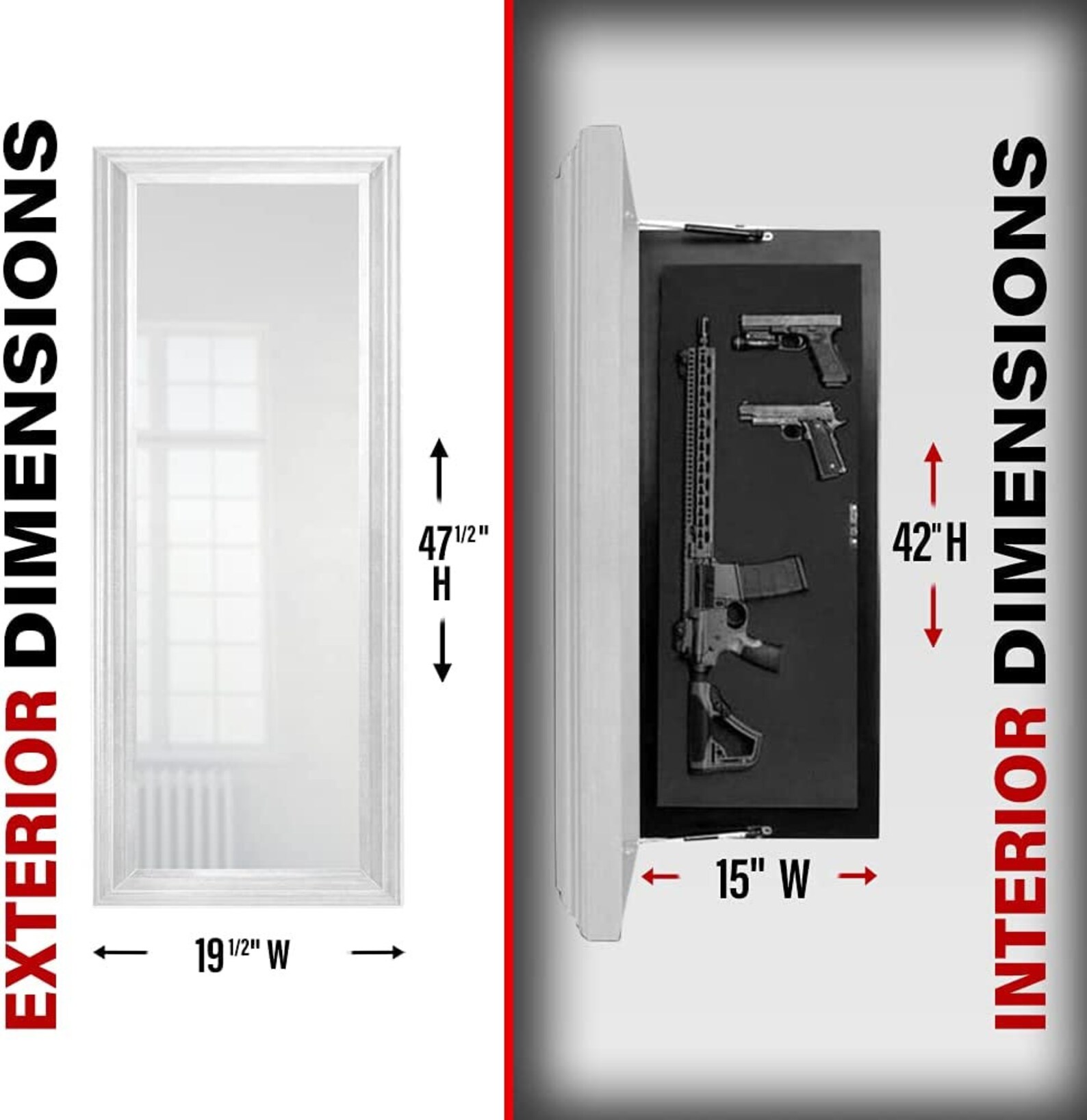 The Guardian MAX Tactical Mirror Hidden Gun Safe With Trap Etsy