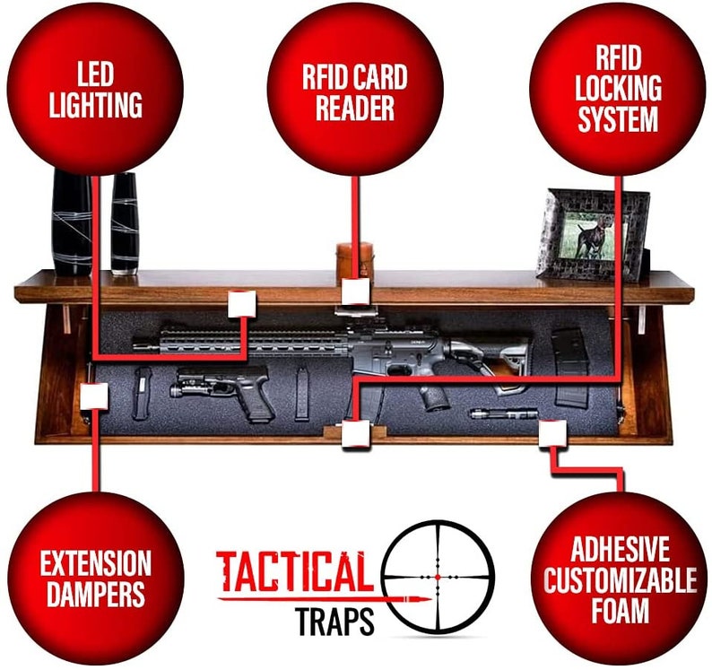 Freedom 52R Hidden Gun Shelf Safe With Trap Door & RFID Lock Etsy