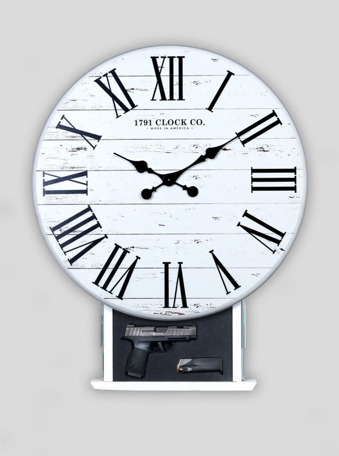 Tactical Clock Hidden Gun Storage Safe With Trap Door & RFID Lock With