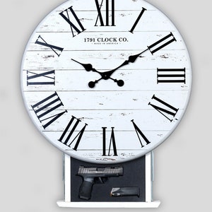 Tactical Clock Hidden Gun Storage Safe with Trap Door & RFID Lock with Bluetooth - 24" diameter