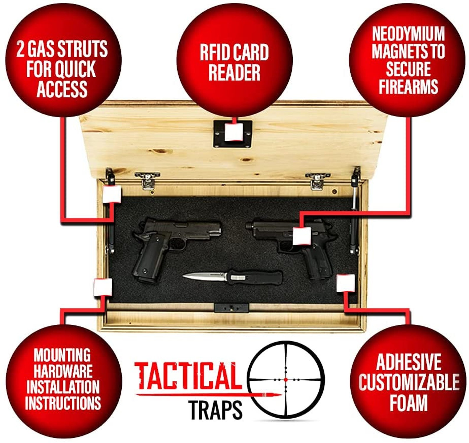 Rustic American Flag Hidden Gun Safe With Trap Door & RFID Etsy