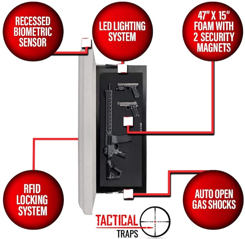 The Guardian MAX Tactical Mirror Hidden Gun Safe With Trap Etsy