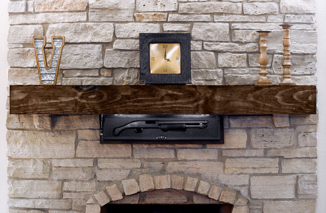 Fireplace Mantle Hidden Gun Storage Safe With Trap Door & RFID Etsy