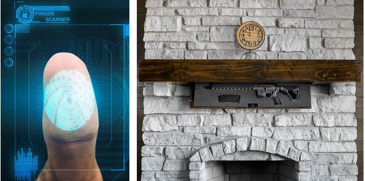 Fireplace Mantle Hidden Gun Storage Safe With Trap Door & RFID Etsy