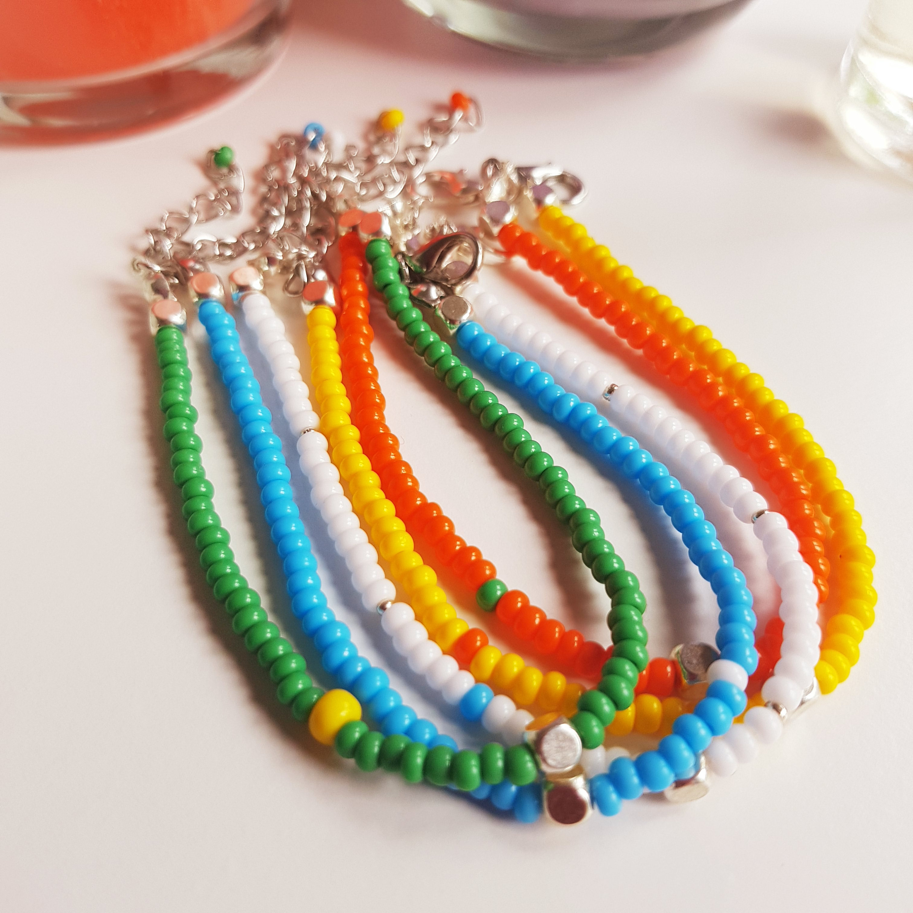 2x Handmade Fully Adjustable Seed Beaded Friendship Bracelet Etsy UK