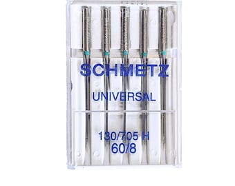 5 embroidery needles / sewing needles SCHMELZ strength 60/8 130/705H universal flat piston