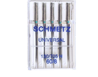 5 embroidery needles / sewing needles SCHMELZ strength 60/8 130/705H universal flat piston