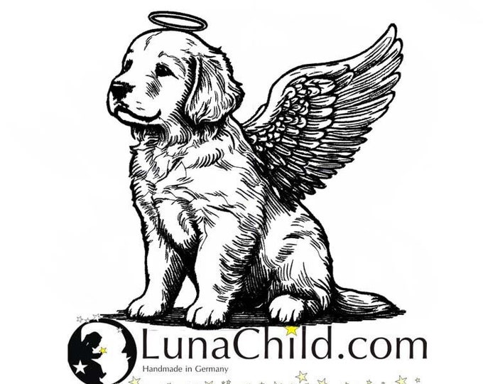 Stickdatei Golden Retriever Welpe mit Flügel "Noah" Hund realistisch kommerzielle Nutzung LunaChild