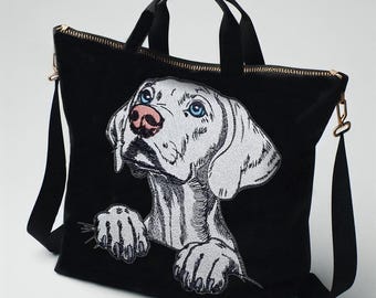 Stickdatei Weimaraner „Emma“ –  Dog Embroidery Design – Vollstick – 10 Größen – LunaChild