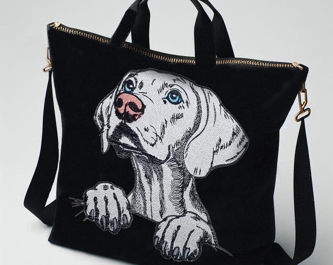 Stickdatei - Vollstick - Weimaraner "Emma" - Für helle & dunkle Stoffe - 10 Größen - Hund - LunaChild