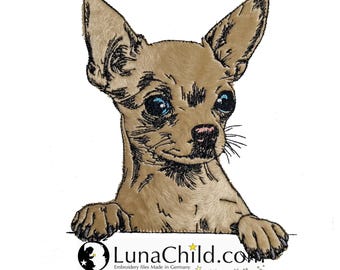 Stickdatei Applikation - Chihuahua "Aage" - für helle & dunkle Stoffe - LunaChild - Hund