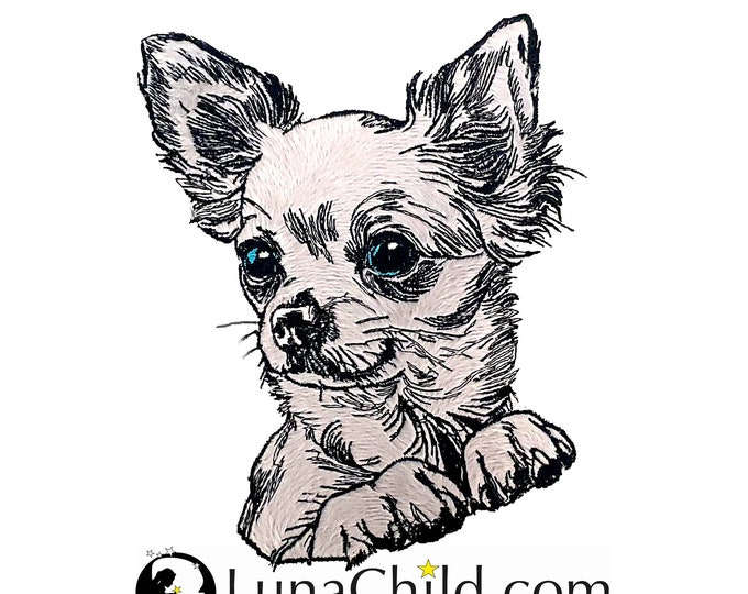 Stickdatei Applikation Chihuahua "Dolly" kommerzielle Nutzung LunaChild Hund Apli
