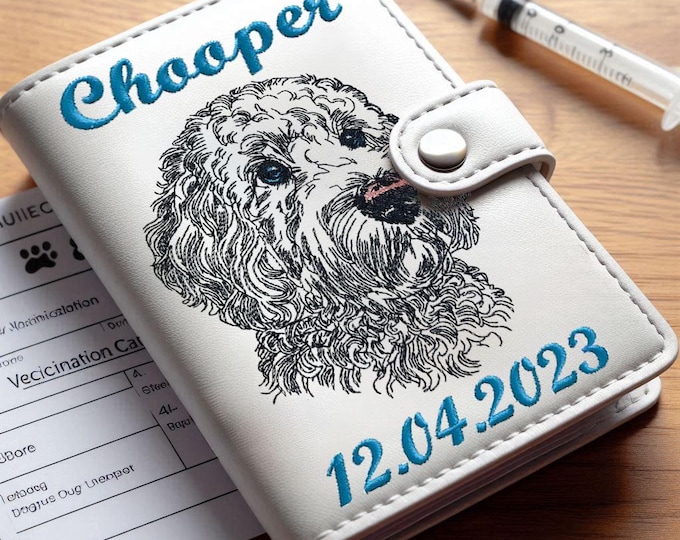FEWER STITCHES - Embroidery file Golden Doodle "Chooper" LIGHT - for light fabrics - Dog LunaChild - 6 sizes -
