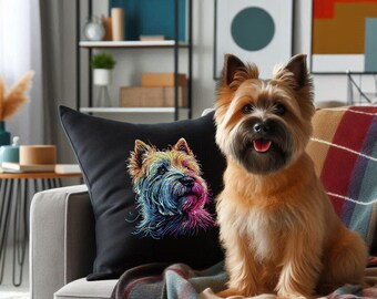 NEU AUFWENDIGE Stickdatei Cairn Terrier  "Silas"  Hund realistisch bunt kommerzielle Nutzung LunaChild für dunkle Stoffe