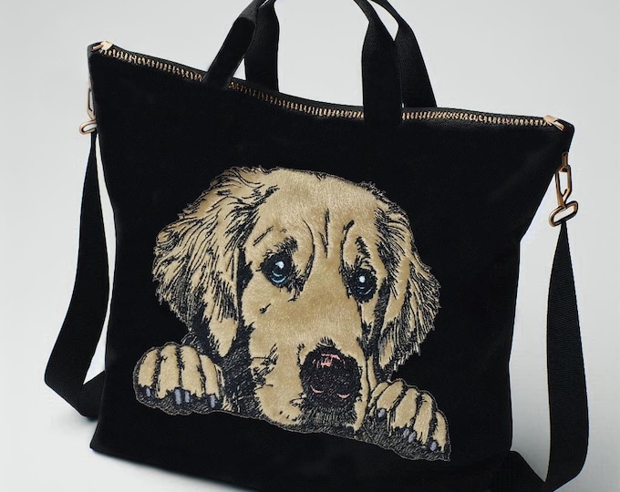 Stickdatei - Applikation Golden Retriever "Walter" - für helle & dunkle Stoffe - 8 Größen -  LunaChild - Hund