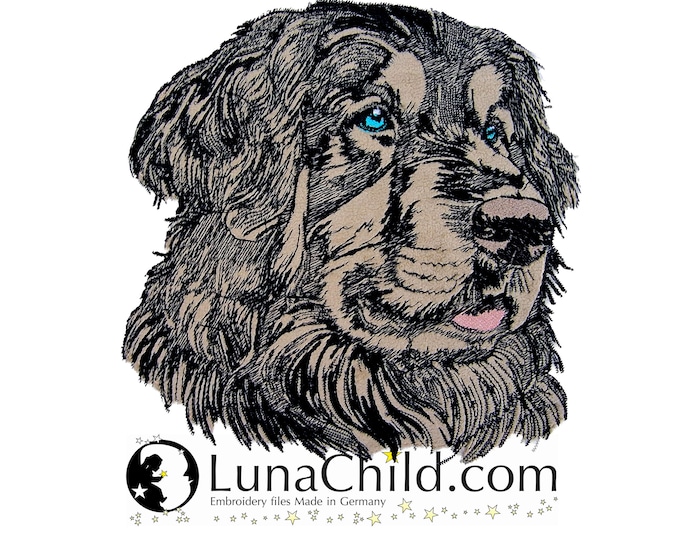 NEU Stickdatei Applikation Hovawart "Andy" kommerzielle Nutzung LunaChild Hund Apli