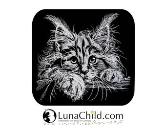 Embroidery file cat Maine Coon kitten "Nox" realistic commercial use LunaChild