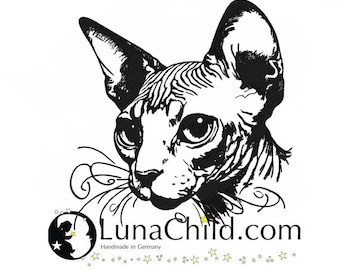 Stickdatei Katze Kätzchen Sphynx Nacktkatze "Escada" Kitten realistisch kommerzielle Nutzung LunaChild