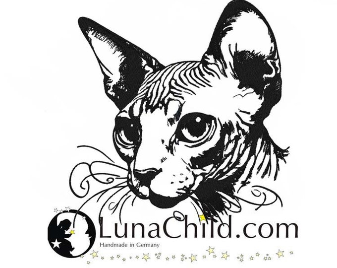 Embroidery file cat kitten sphynx naked cat "Escada" kitten realistic commercial use LunaChild