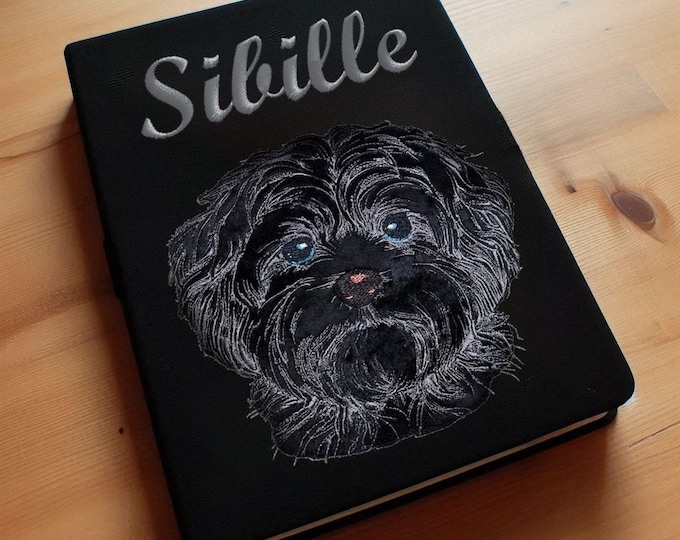 Stickdatei - Applikation - Bolonka schwarz  "Sibille" - für helle & dunkle Stoffe - LunaChild - Hund