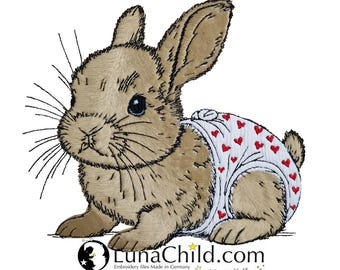 Stickdatei - Applikation Hase "Hoppel" -  LunaChild Apli
