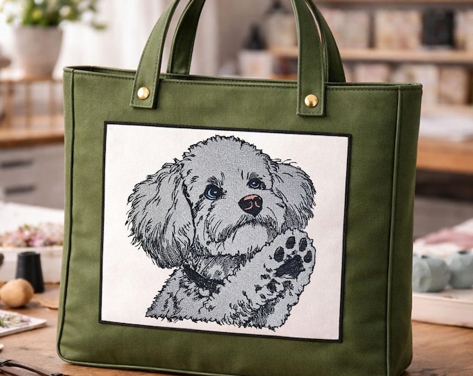 Stickdatei - Vollstick - Pudel "Farly" - Für helle & dunkle Stoffe - 8 Größen - Hund - Poodle Embroidery Design - LunaChild