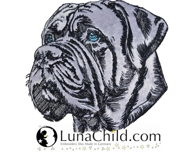 NEU Stickdatei Applikation Neapolitan Mastiff "Marta" kommerzielle Nutzung LunaChild Hund Apli